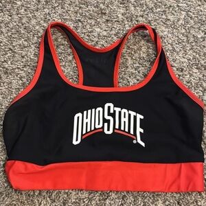 Ohio State Women's Black and Red Sports Bra